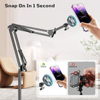 Kefotic Floor Magnetic Phone Holder for Bed Laying Down, Adjustable Bedside Phone Stand for iPhone Magsafe, Headboard Cell Phone Mount for Reading