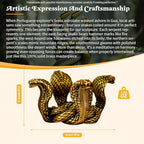 CHOVY 100% Solid Brass Four-Direction Snake Statue - Handcrafted Intertwined Serpent Sculpture, Vintage Mystical Collectible Art, Unique Gift for Mythology Lovers & Spiritual Seekers - style: Four Snakes