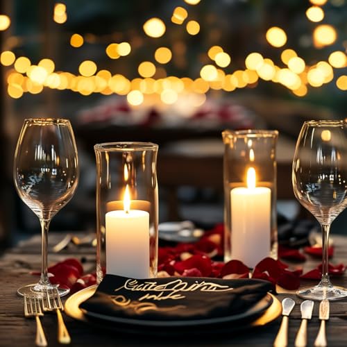 24-Pack White Pillar Candles with Glass Cylinder Vases - 12 Vases + 12 Candles, Elegant Tall Candle Holders for Weddings, Events, and Home Décor Centerpieces