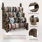 TOPNEW 4 Tier Wooden Bracelet Holder, Scrunchie Bangle Watch Necklace Display Storage Jewelry Holder Stand Display Organizer, Brown - color: 4 Tier Brown