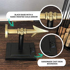 Large Gold Arrow Metal Bookends | Heavy, Decorative, Farmhouse, & Unique for The Bookshelf by Wallcharmers