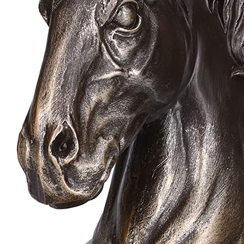 MINGZHE Horse Head Art Bookends Horse Head Sculpture Multifunctional Horse Head Sculpture Resin Horse Bookends Horse Bookends Horse Wall Art for Home Living Room(BS20900 Bronze Horse (Single))