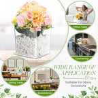 Tioncy 6 Pieces 6 x 6 Acrylic Square Vases for Centerpieces Clear Plastic Vase Cube Flower Vase Bulk for Wedding Centerpieces Home Office Floral Plant Succulent Pots Planters