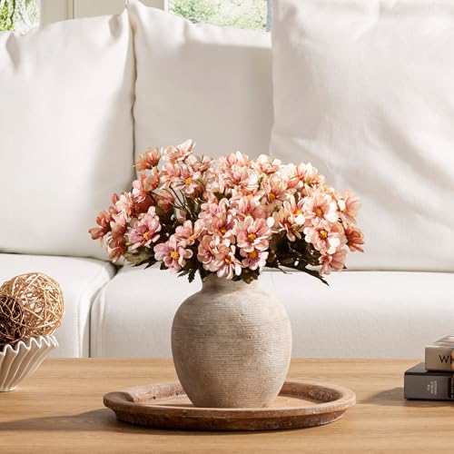 Vanselia Ceramic Flower Vase Home Decor - Farmhouse Table Vases Rustic Vintage Living Room Kitchen Bedroom Decorations for House Book Shelf Office Coffee Desk Dining Fireplace (7.4" Retro) - color: Retro-7.4"