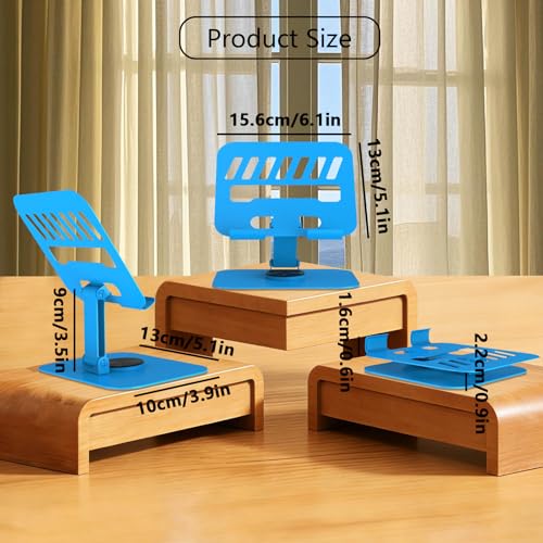 Metal Tablet Stand, Adjustable 360° Rotation Tablet Holder Compatible with 4-13" Tablet Such as iPad Pro Air, iPad mini, Tab S11 10, Surface Pro 12 (Blue) - color: Blue