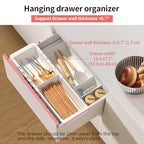 Plastic Drawers Organizer for Office Bathroom Bedroom Kitchen Desk - 1 Layers More White Storage Tray - Expandable 11.4-18.1 Inches (DEEP 2.3") - size: DEEP 2.3"