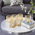 Deco 79 Candle Holder, S/3 4", 11", 16" W, Gold - size: S/3 4", 11", 16"W
