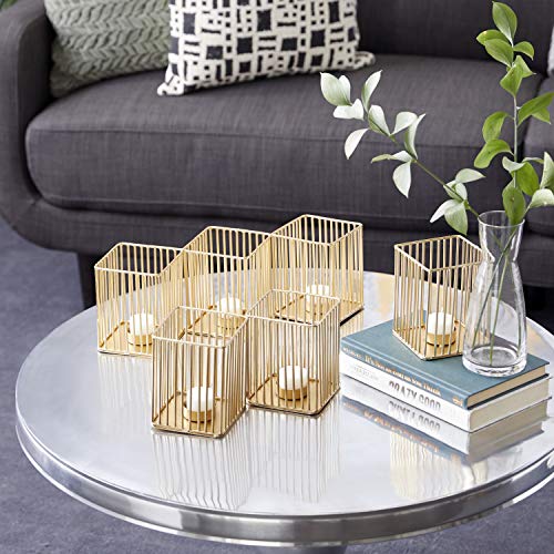 Deco 79 Candle Holder, S/3 4", 11", 16" W, Gold - size: S/3 4", 11", 16"W