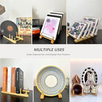 Plate Display Stands, 2 Pack Plate Holder for Displaying, 5-Tier Sturdy Craft Show Display Stands, Art Prints Book Photo Picture Frame Plaque Platter Wood Stand