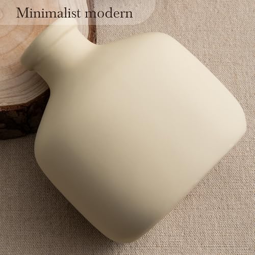 Ceramic Vase Set of 3 - Rustic Vases Set for Flower Centerpieces Pampas Grass - 3 Bud Vase for Decor - Modern Decoration Terracotta Vases for Home Farmhouse Table Office, Mini Pottery Vase by Lyeec - color: 202-3