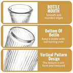 12 PCS Glass Bud Vases in Bulk, 8.5” Tall Clear Ribbed Flower Vases for Centerpieces, Textured Minimalist Small Vases for Flower, Home Office Wedding Table Decorations