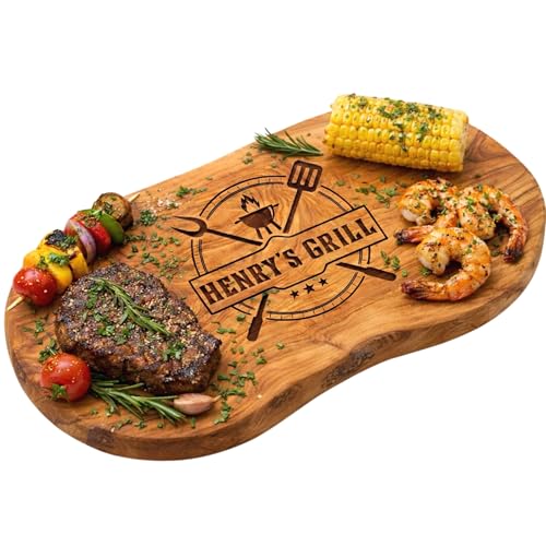 Personalized Grill Cutting Board for Men, Him - Custom Boards for BBQ & Grilling Master, Unique Gift for Dad, Husband, Grillfather, Grandpa, Uncle, Brother, Boyfriend, Papa, Father’s Day Gifts - color: Custom Grill Gifts