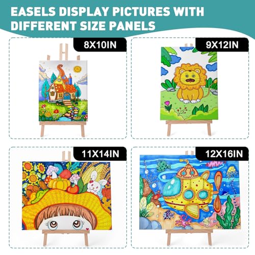 ESRICH 12Pack16in Tabletop Easel,Tabletop Easel for Painting Party, Wooden Tabletop Display Easels,Painting Easel for Displaying Canvases, Photos, Display Tripod Holder Stand for Students Kids - style: 16"-12P