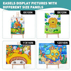 ESRICH 2 PCS 16 Inch Tabletop Easel,Tabletop Easel for Painting Party, Wooden Tabletop Display Easels, Painting Easel for Displaying Canvases, Photos, Display Tripod Holder Stand for Students Kids - style: 16"-2P