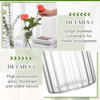 6 Pcs 8 Inch Tall Glass Ribbed Cylinder Vases Clear Floating Candle Flower Vase in Bulk, Hurricane Candle Holder for Wedding Housewarming Gift Table Centerpieces - color: Clear, size: 8 Inch