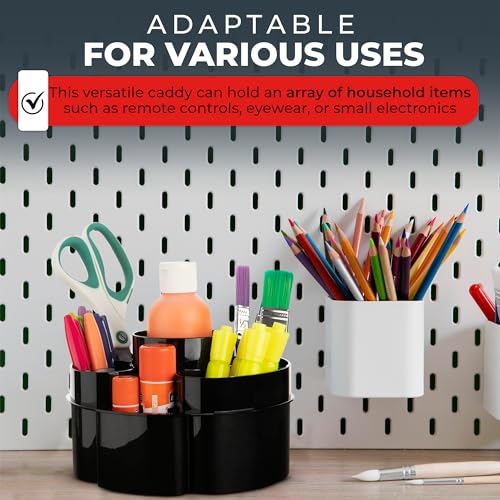 Masirs Small 360 Rotating Makeup Organizer - Mini Yet Spacious Cosmetic Storage Solution with Multiple Compartments - The Perfect Spinning Make-Up Caddy for Vanity or Bathroom Counter (Round - Black) - color: Round Black