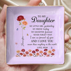 To My Daughter Ring Dish, Custom Full-Print Jewelry Dish, Personalized Mothers Day Birthday Gifts For Daughters, Daughter-In-Law, Birth Month Flower Jewelry Dish, Ring Holder - color: Style 6