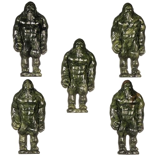 Nupuyai Natural Green Jade Gorillas Statue for Home Office Decor, Healing Carved Stone Ape Figurine Collectible Sculpture for Reiki Healing Meditation - size: 6.1-6.29''