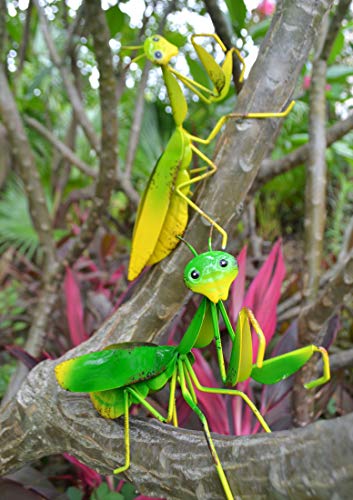 GIFTME 5 Metal Mantis Garden Yard Art Decor,Praying Mantis Outdoor Wall Decor for Garden,Patio,Tree,Fence,Lawn Ornaments Set of 2 - style: Mantis