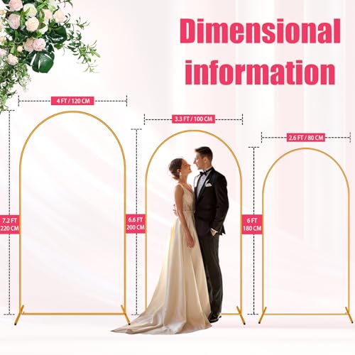 2 Pack Arch Backdrop Stand (7.2FT/6FT), Balloon Arch Stand, Metal Background Arch Stand, Backdrop Arch Frame, Wedding Arch for Backdrop - size: 7.2 FT and 6 FT (2 Pack)