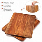 Roowest 5 Pack Solid Acacia Wood Serving Trays for Laser Engraving Rectangular Wooden Board for Food Appetizer Serving Tray Plates for Vegetables Fruit Cheese Housewarming Gifts(13 x 9 Inch) - size: 13 x 9 Inch