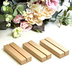 UNIQOOO 20 Pack 4" Gold Birch Wood Stands for Wedding Acrylic Sign, Wood Table Number Holders for 1/8 Thick Acrylic Sheets | Wedding Display Stand, Card Holder for Bar Menu, Retail Sign, Party - color: Gold Birch 20 Pack