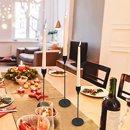 Matte Black Candlestick Holders, Set of 6 Candle Holders for 3/4" Taper Candles&Led Modern Metal Candle Stands Decorative Table Centerpieces for Wedding Party Church,Decorative Fitting - color: Matte Black
