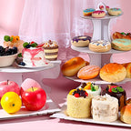 Zopeal 7 Pcs Dessert Table Display Set 3-Tier Cupcake Stand 1-Tier Cup Cake Display Tower Platters and Serving Trays Cardboard Cake Cookie Holders for Wedding Birthday Party Baby Shower(White) - color: White