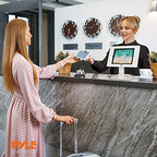 Anti Theft Tablet Security Stand - Table Mount Desktop Ipad Kiosk Stand w/Lock and Key Mechanism, 90° Rotate 75° Tilt - iPad, iPad Air, iPad Pro, Samsung Galaxy Tab A (2021) - Pyle PSPADLK18, White