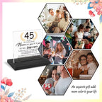 45Years Work Anniversary Desk Decor Gifts for Employee, 45th Grade Promotion Gifts for Coworker,Modern Transparent Acrylic Desk Plaque with Inspirational Quotes, 10 x 10 x 1.5 cm,XXY113 - style: 45Years Work Anniversary