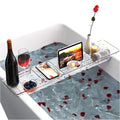 Yieach Luxury Tub Tray for Bathtub Expandable,Clear Bath Shelf Over Tub and Acrylic Bathtub Tray,Plastic Bath Board & Table,Bath Caddy Tray & Accessories for Mothers,Mom and Women Relaxing Spa Gifts - size: M - (22.3 to 31.8 in）
