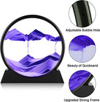 rysnwsu 3D Dynamic Sand Art Liquid Motion, Moving Sand Art Picture Round Glass 3D Deep Sea Sandscape in Motion Display Flowing Sand Painting Relaxing Desk Toys (Purple, 12'') - color: Purple, size: 12''