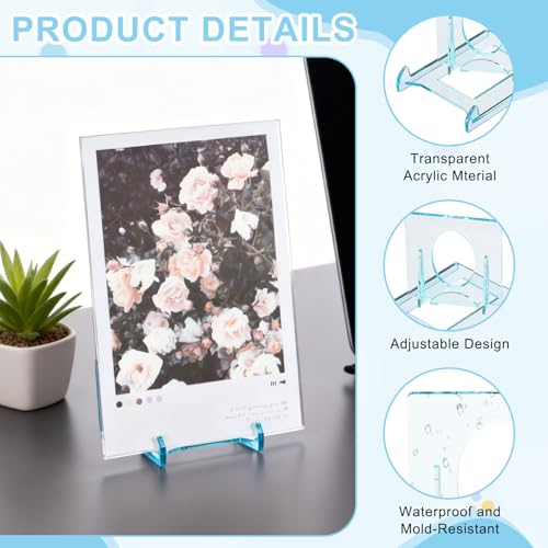uxcell 20 Pack Book Display Stands, 2" Adjustable Display Holder Mini Clear Easel Collector Stand for Displaying Comics, Magazines, Postcards, Art works, DVDs, Medals, Blue - color: Blue