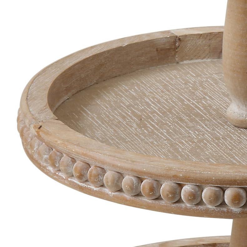 Round 3-Tier Decorative Wood Tray - color: Natural, style: 3-Tier