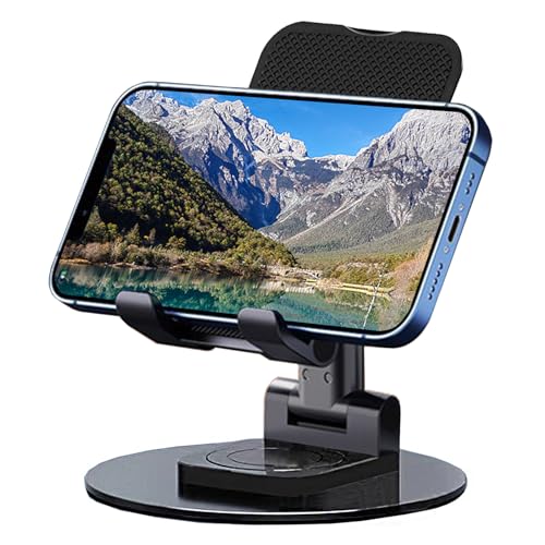 Meetuo Rotatable Cell Phone Stand for Desk, Height Angle Adjustable Phone Holder Portable Phone Stand Compatible for Most Smartphones iPhone 14, Pro, Pro Max, 13 12 X XS