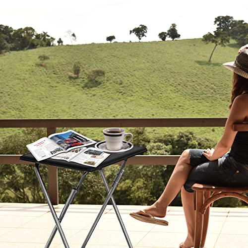Garden 4 you Folding TV Tray Table,TV Dinner Table with Sturdy MDF Top,Eating Trays for Living Room with No Assembly Required, 2PCS (Black) - color: Black, size: 2pcs