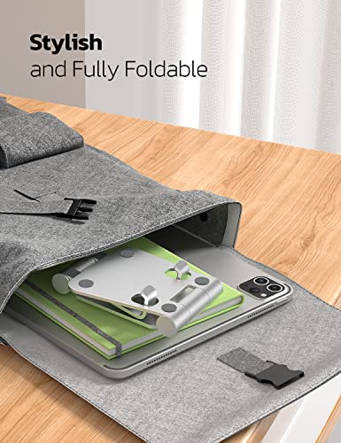 Nulaxy 2 Pack Dual Folding Cell Phone Stand, Fully Adjustable Foldable Desktop Phone Holder Cradle Dock Compatible with iPhone 17 16 15 14 13 12 Pro Max Xs Xr, All Phones, Silver - color: E-Silver