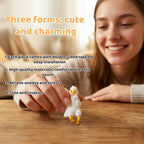 Mini Resin Goose Figurines, 3PCS Cute Goose Figurines for Computer Monitor, Car Dashboard, Office Desk, Stress Relief & Anxiety Relief Gifts, Funny Desk Buddy, Cool Desk Accessories