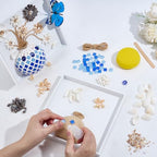WEBEEDY DIY Vase Mosaic Shell Painting Kit DIY Vase Flower Mosaic Arts Crafts with Vases, Wood Frame, Mosaics Tiles, Shells, Butterfly and Accessories, Room Decor Handmade Gift for Christmas