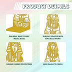 Peacoblue Metal Bookends for Shelves, Modern Decorative Heavy Duty Study Book Ends Stoppers for Office, Desk, Shelf, Room 5.3"x4.3"x7.9" Cast Iron Simple Tall Bookends 1 Pair (Golden Sphinx) - style: Golden Sphinx