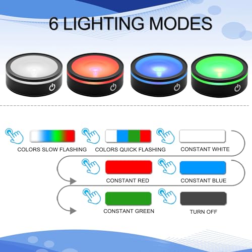 IFOLAINA LED Light Base Lighted Stand Display for Crystal Glass Ball Glass Art Tumbler RGB Multicolor Lighting Round Black Pedestal - Concave - size: Black-Concave