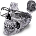 READAEER Skull Glasses Stand Holder, Creative Eyeglasses Holder, Sunglasses Spectacle Display Rack, Key Holder Resin Sculptures for Entryway, Home, Office, Desk, Nightstand (Silver) - color: Silver