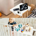 Bedside Shelf, Clip On Nightstand, Bedside Table Tray Organizer，Bedside Shelf for Bunk & Loft Beds，Black (White) - color: White