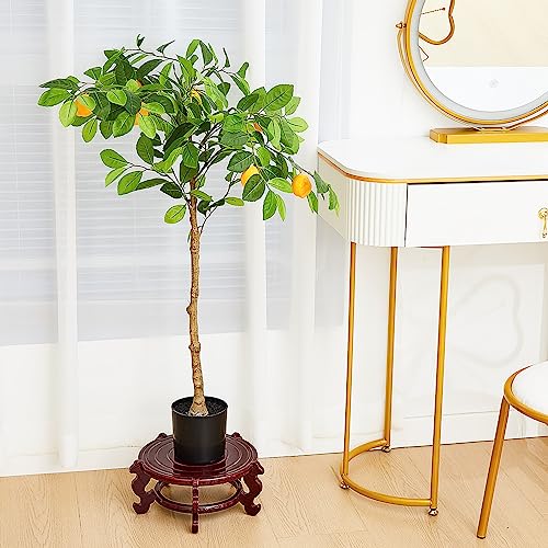 Geetery 2 Pcs 4 to 12 in Wooden Plant Stands Indoor Chinese Oriental Plant Stand for Vase Fishbowl Flower Pot Lamp Redwood Base Vintage Display Rack Decor(10 Inch) - size: 10 Inch