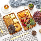 1 pcs 15"x 10" Solid Acacia Wood Serving Tray Rectangular Wooden Serving Platter Natural Wooden Board for Bar Coffee Party - size: 15x10 in