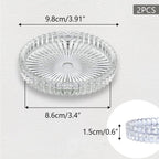 2PCS Clear Glass Pillar Candle Plates，Round Glass Candle Holder，Small Candle Holders for Pillar Glass 3" for Dinning Wedding Party Table Centerpiece