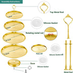 4 Tier Stainless Steel Cupcake Stand, Gold Metal Serving Tray Cake Holder Cake Display Stand for Holiday Dessert Table Decorations Birthday Party Wedding - size: 4 Tier