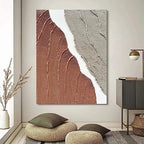 Limiyer Art Hand painted Modern Abstract Art Oil painting White and brown Thick texture canvas Art Oil painting Living Room Bedroom Office Wall Art Deco 40x28 inches - color: YI022