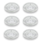 6Pcs Clear Glass Pillar Candle Holder Plates,3.5'' Round Glass Candle Plate,Candle Tray Plates for Dinning Wedding Party Table Centerpiece