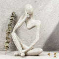 Thinker Statue Decor - Handcrafted Sandstone Abstract Sculpture for Desk, Coffee Table & Bookshelf Modern Office Decor, Artistic Home Accent for Interior Design Lovers & Art Collectors